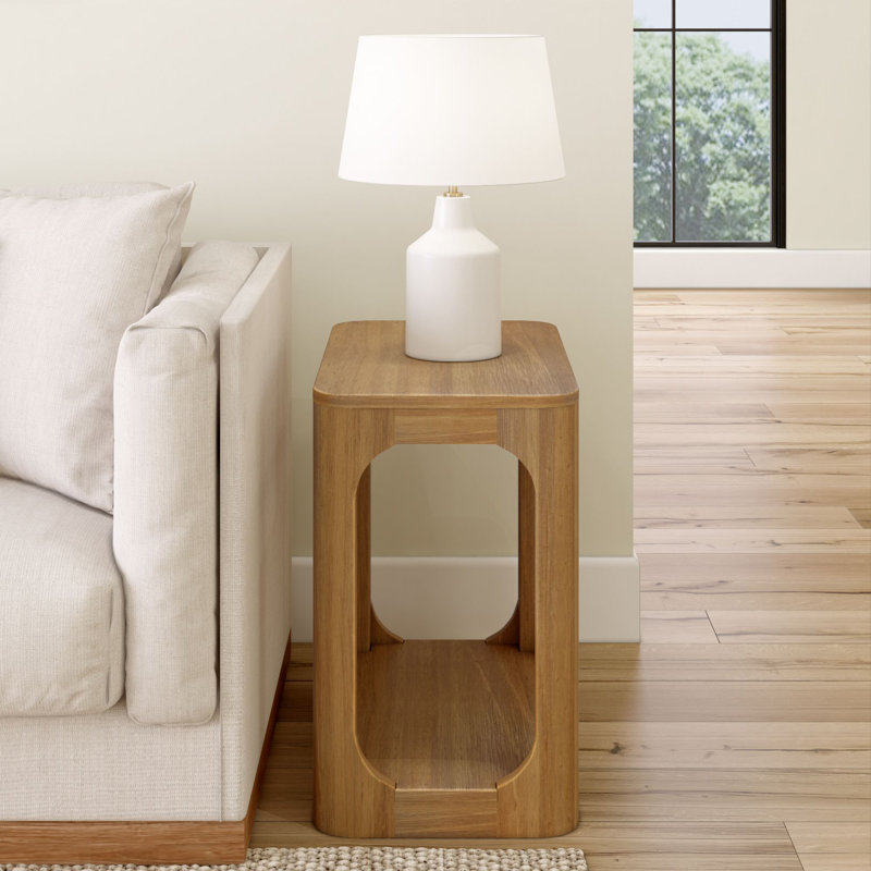 Zulai Solid Wood End Table, Pecan