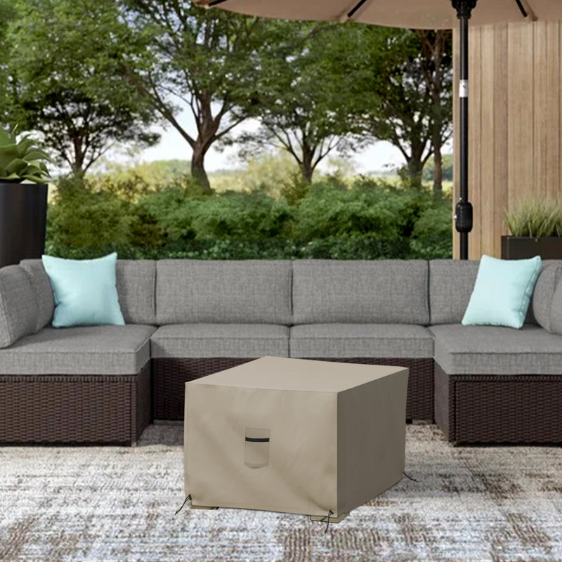 Argyri Heavy Duty Waterproof Outdoor Square Ottoman Deck Box Cover, Weather Proof Devoko Storage Bench Cover, Bryngar Furniture Cover