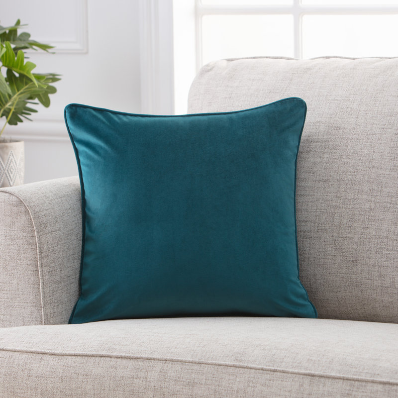 Housse de coussin décoratif en velours de couleur unie Chanasya Holland, 20 po X 20 po, Bleu sarcelle