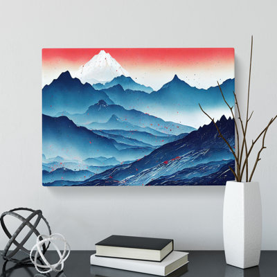 Intriguing Painted Mountains - Wrapped Canvas Print