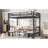 Full Over Black Metal Bunk Bed, Lower Can Be Pulled Out For Parent - Games, Top With Guardrail Pulls In Three Sections, Comfortable And Safe Bedroom Sleep-1113295095