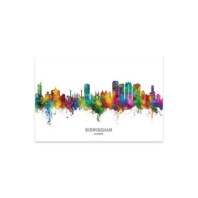 Birmingham Alabama Skyline City Name by Michael Tompsett - Unframed Graphic Art