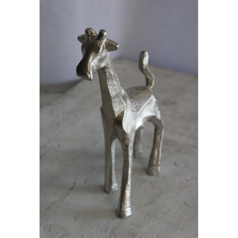 Statue de girafe en aluminium Deloma, élégante décoration miniature pour tout espace 7 po x 3 po x H 10 po