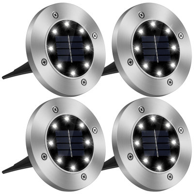 Éclairage solaire solaire dans le sol avec 8 DEL blanches, résistant aux intempéries pour les allées, les pelouses et les cours