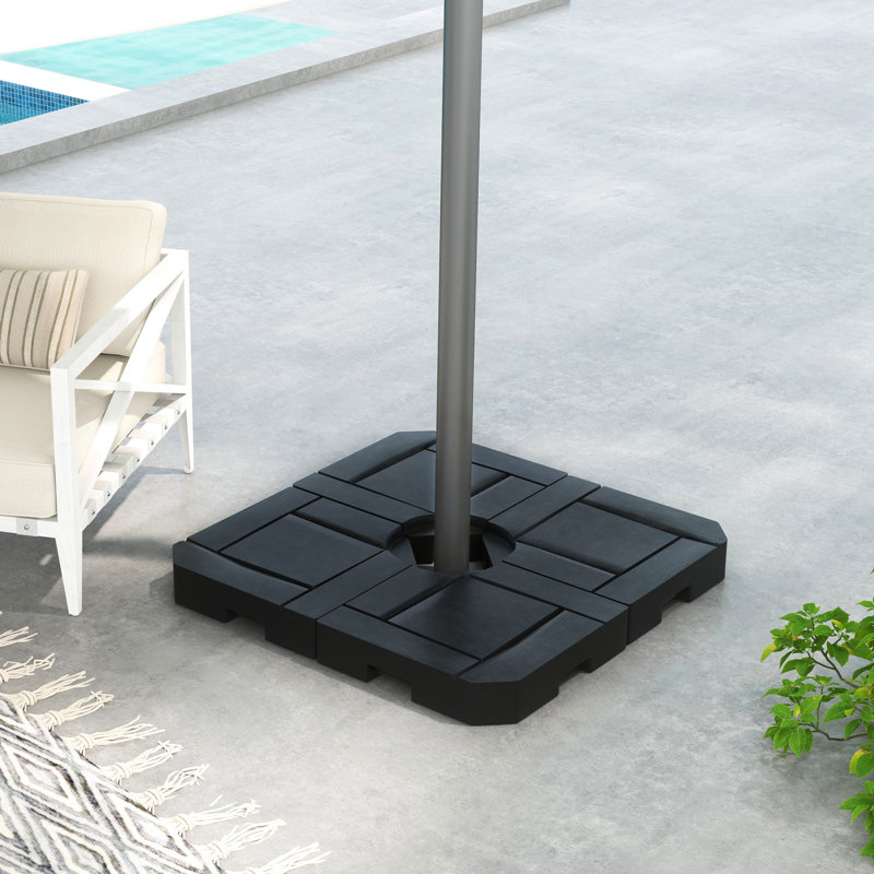 Poids de la base du parasol de patio, 175 lb Capacité en eau, 230 sable, noir extérieur, remplissable à l'eau, sable,