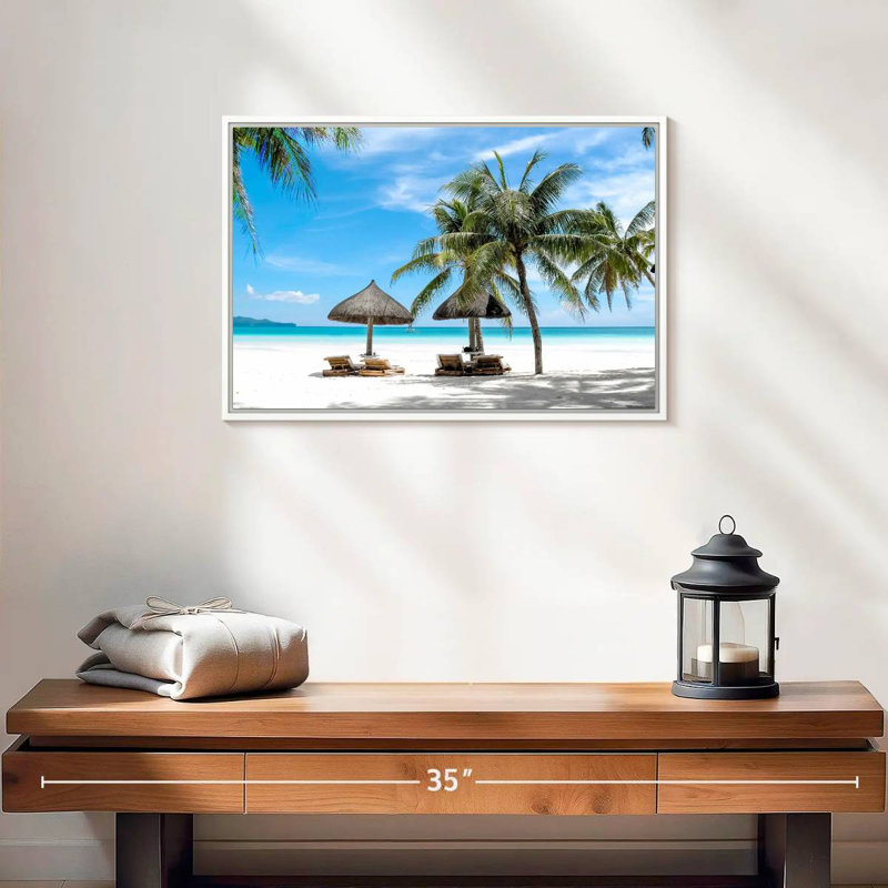 Bord de mer Boracay, Cadre flottant blanc, 19 po x 13 po