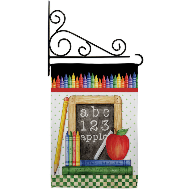 Panneau de craie scolaire à impression décorative à 2 faces en polyester 19 x 13 po Ensemble de drapeaux