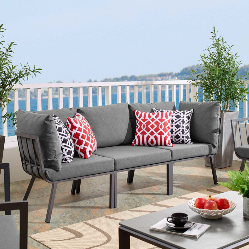 Ensemble de conversation modulaire 3 pièces Riverside, Gris anthracite, gris