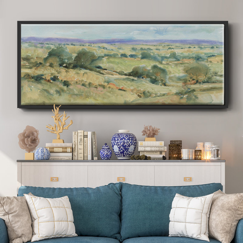 «Soft Lavender Sky I», reproduction sur toile avec cadre flottant, Noir, H 8 po x l 20 po x P 1,5 po