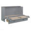 Grand lit escamotable avec grands tiroirs, gris
