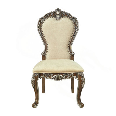 Antique Oak Finish Chair (Set Of 2)