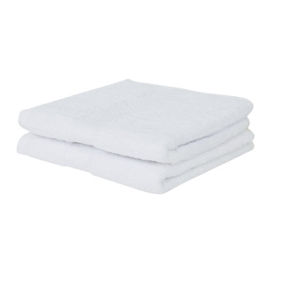 Ensemble de débarbouillettes 100% coton Splash zéro, débarbouillettes et débarbouillettes en coton doux absorbant 550 g / m² pour salle de bain, spa et usage quotidien, certifié OEKO-TEX, paquet de 2, blanc