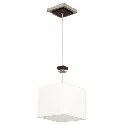 Luminaire suspendu carré simple 1 lumières avec accents de bois Mowbray