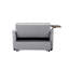 Lit convertible en velours gris avec table d'appoint - dossier réglable pour plus de polyvalence, table-lit moderne et siège, pour se coucher en quelques secondes, 3 positions