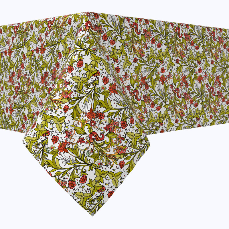 Rectangular Tablecloth, 100% Cotton, Floral 21, 104" x 60"