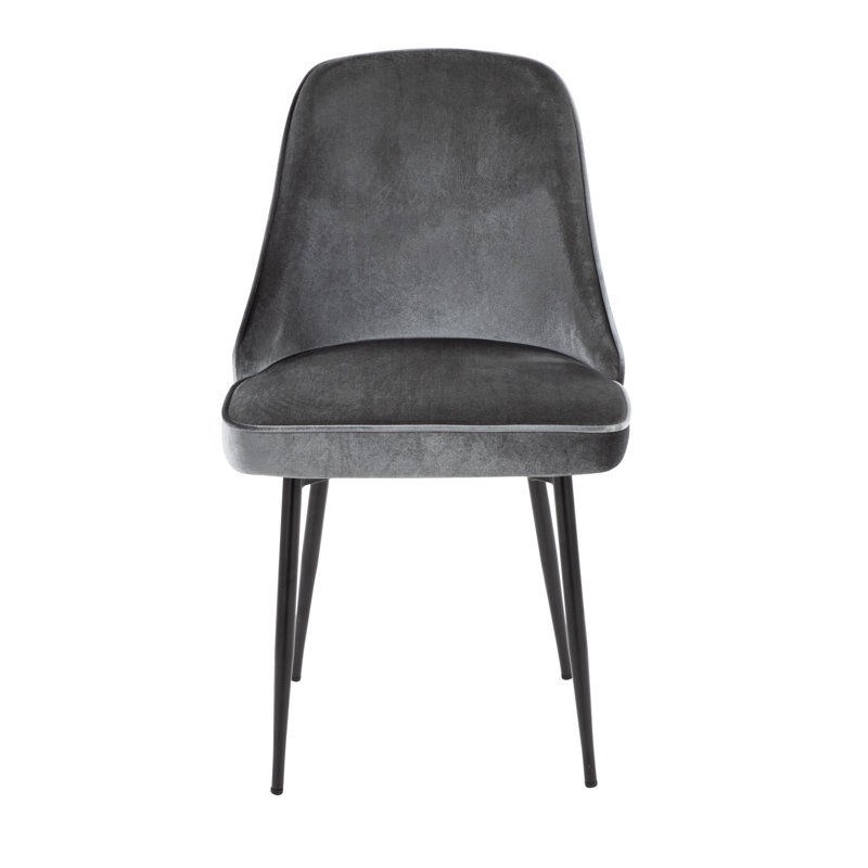 Stanca 20'' H Velvet Upholstered Side Chair, Blue, Black