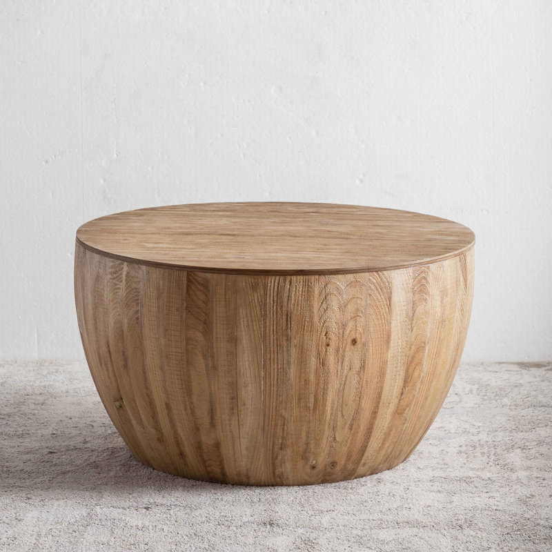 Ekansh Solid Wood Top Coffee Table, Natural, 17.72" H x 31.5" W x 31.5" D