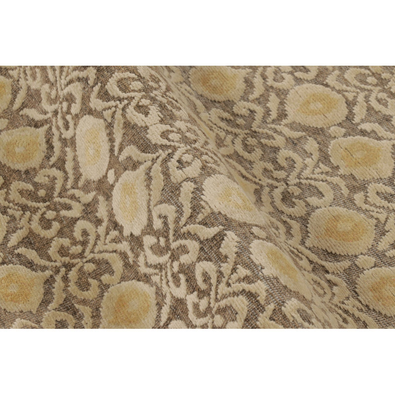 Block Print Handmade Kilim Silk and Wool Geometric Area Rug
