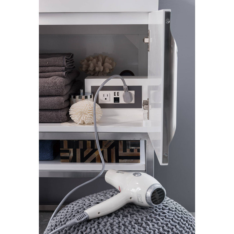 Columbia 72'' W Single Vanity, Glossy White, Dusk Gray, Brushed Nickel