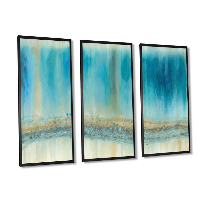 «Restless River In The Rain V», ensemble d'art abstrait sur toile à encre liquide_80423, H 28 po x l 36 po x P 1 po