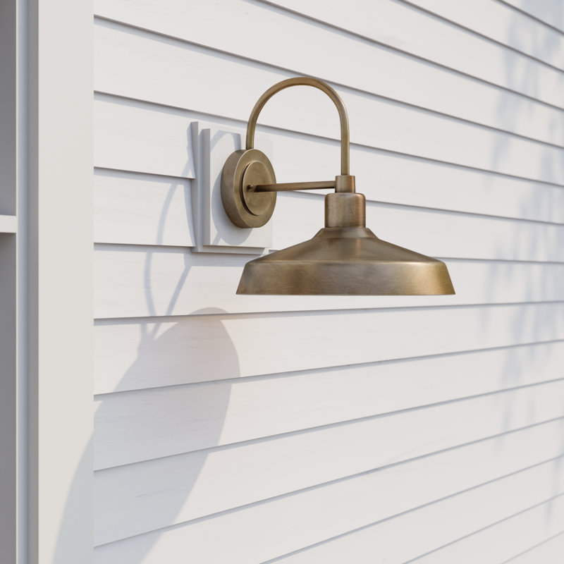 Vanielle Single Bulb Outdoor 16.5" H Barn Lantern with Anti-Fading Finish, Burnished Bronze