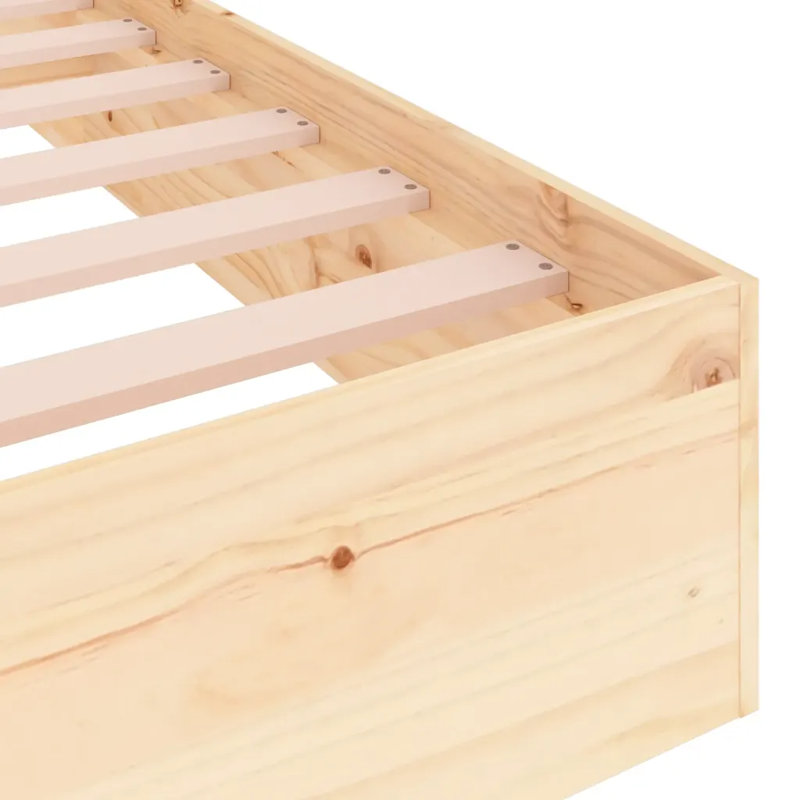 Bed Frame Solid Wood, European Double (140 x 200 cm), Brown