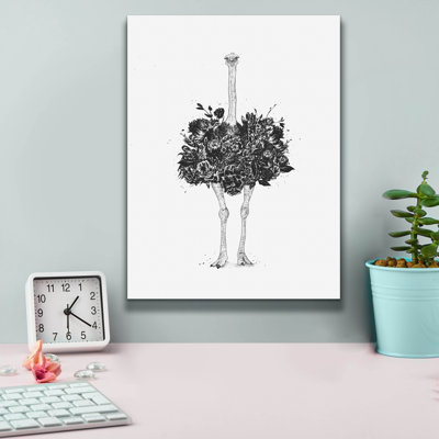 «Floral Ostrich» par Balazs Solti, art mural sur toile