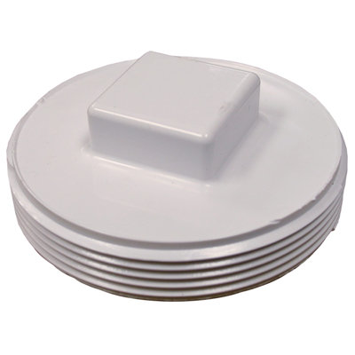 Jones Stephens 3-1/2 PVC RH Cleanout PLUG - White