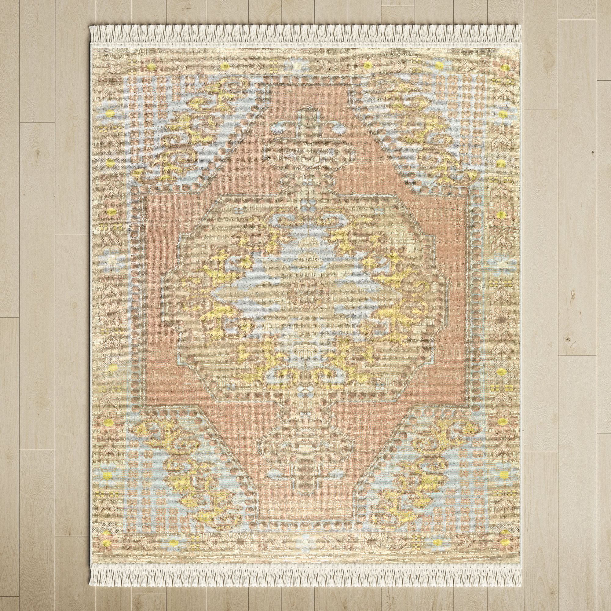 Alan Light Blue Recycled Fibers Rug, Rectangle 7'10" x 10'