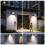 Lampadaires solaires d'extérieur avec capteur de mouvement, 20000LM de lumières crues à énergie solaire Dusk To Dawn, IP65 imperméable à l'eau, télécommande pour le parc de jardin (paquet de 4)