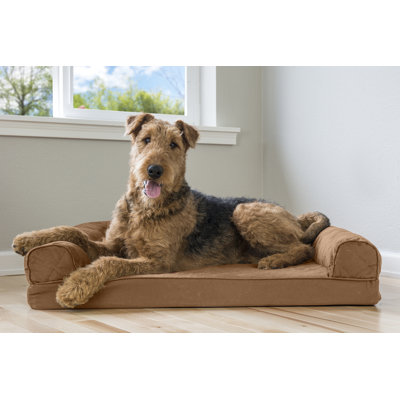 Quilted Orthopedic Bolster Sofa Pet Bed