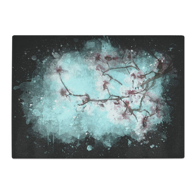 Tempered Glass Pale Pink Cherry Blossom Tree Chopping Board