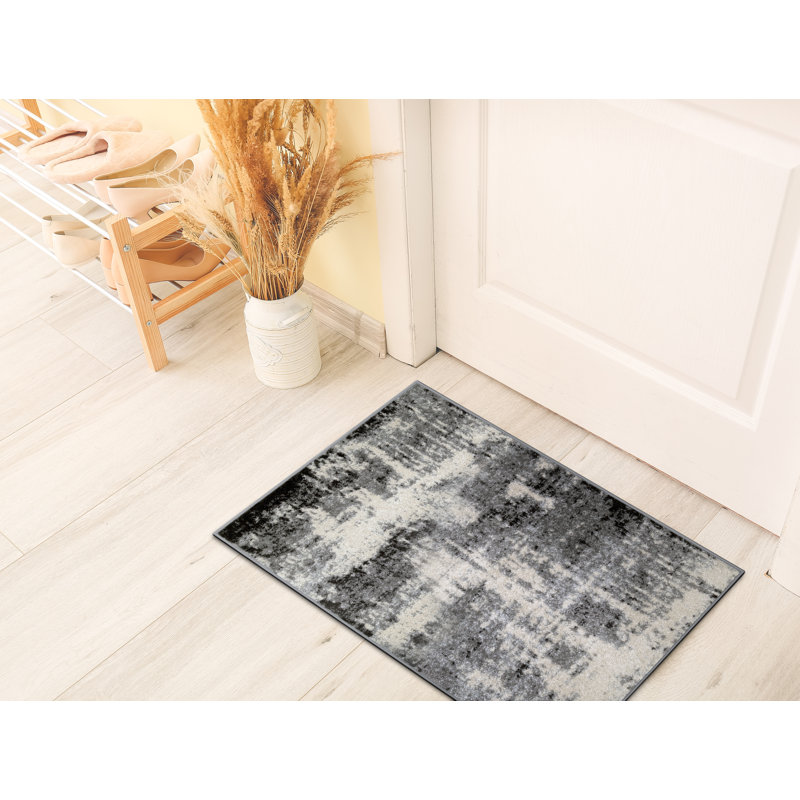 Tapis abstrait gris Jaskirit, Rectangle 1 pi 9 po x 2 pi 9 po