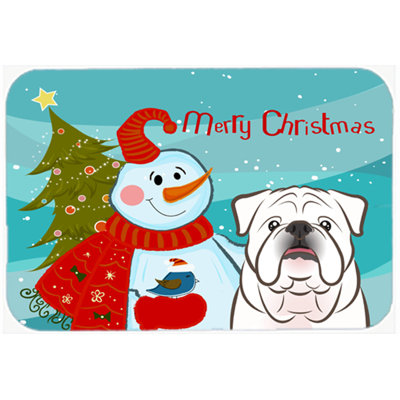 Planche à découper en verre bouledogue caroline Snowman Buddies