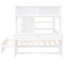 Lit mezzanine blanc avec lit double, lit simple, tablettes, bureau et garde-robe. Maximisez l'espace de la chambre à coucher. Pin. H 65 po x l 78,7 po x L 94,8 po. Pour les familles avec des meubles autonomes. Fabrication solide. Augmenter-1523821800-1523821796