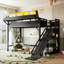 Lit mezzanine multifonctionnel avec glissade intégrée et système de rangement intelligent-1670608172