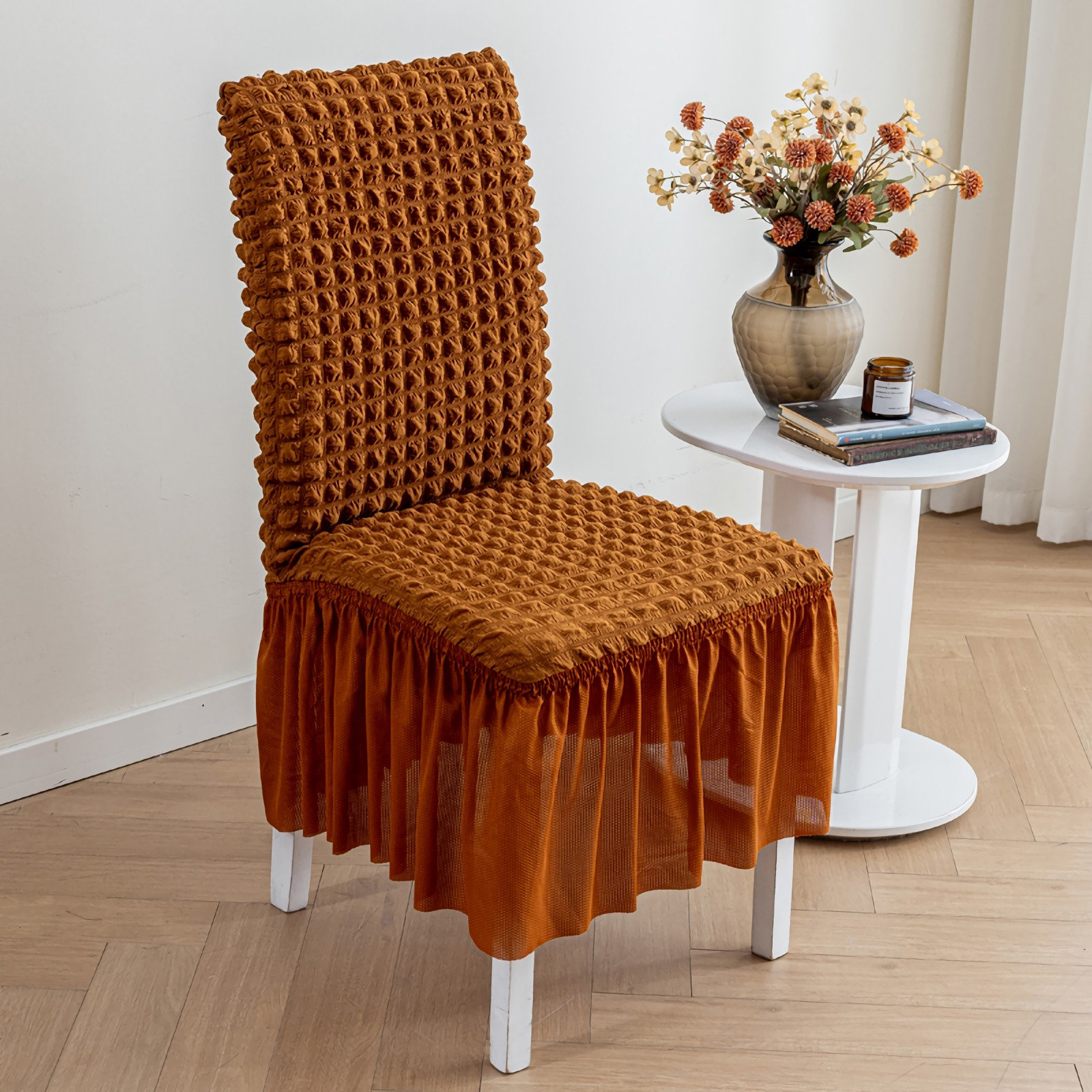 Housse De Chaise Avec Accoudoirs - Lot De 4, Polyester élastique - Anti-dérapant, Lavable Machine - Pour Salle à Manger, Bureau, événement - 6
