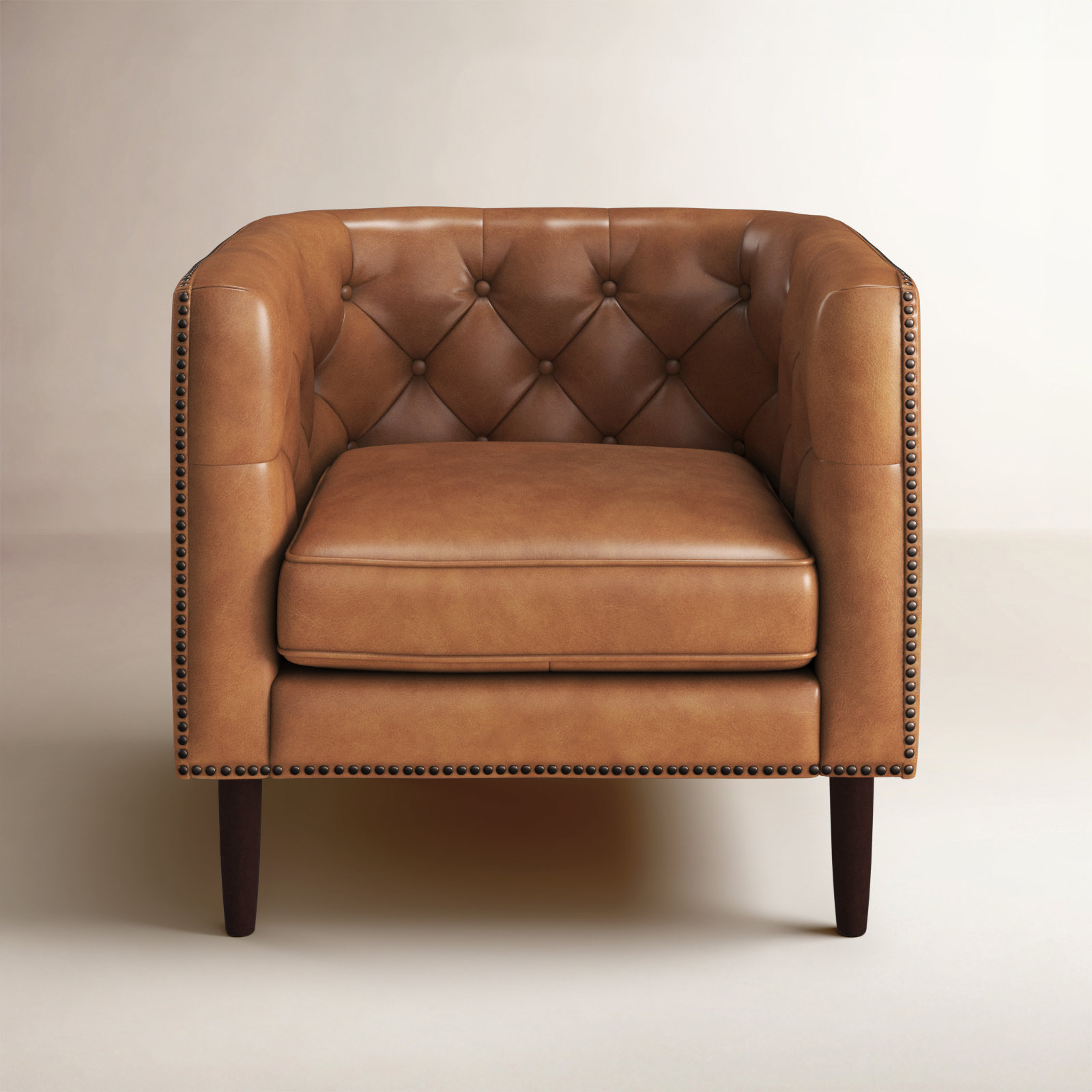 Birch Lane™ Woodford Genuine Leather Chesterfield Accent Chair