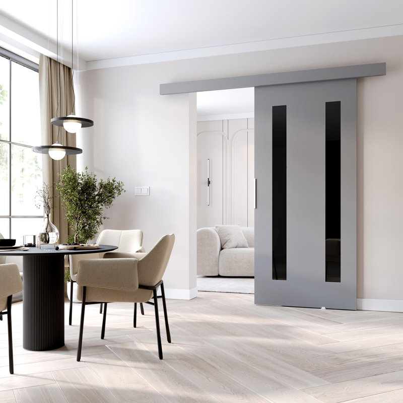 Aurelia Veneers Sliding Doors, Grey, 205cm H x 86cm W x 1.6cm D