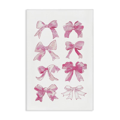 "Rows of Pink Bows", art mural sur toile par Ramona Murdock