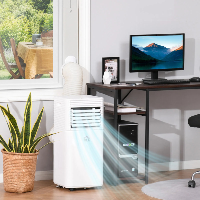 Climatiseur mobile blanc, climatiseur de déshumidificateur de refroidissement 3-en-1 avec affichage à DEL de la minuterie télécommandée pour bureau à domicile