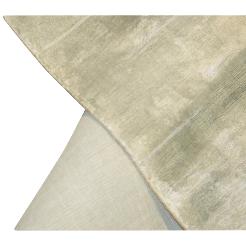 Hand Knotted Wool Area Rug in Silver