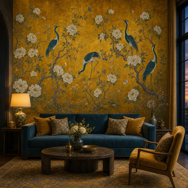 Papier peint amovible chinois Mute, Non-Woven Nonpasted, 140"x108"