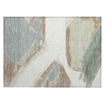 Machine Washable Indoor/Outdoor Chantille ACN2571 Abstract Rug