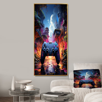 Neon Video Game Controler Haven I - Video Games Wall Art