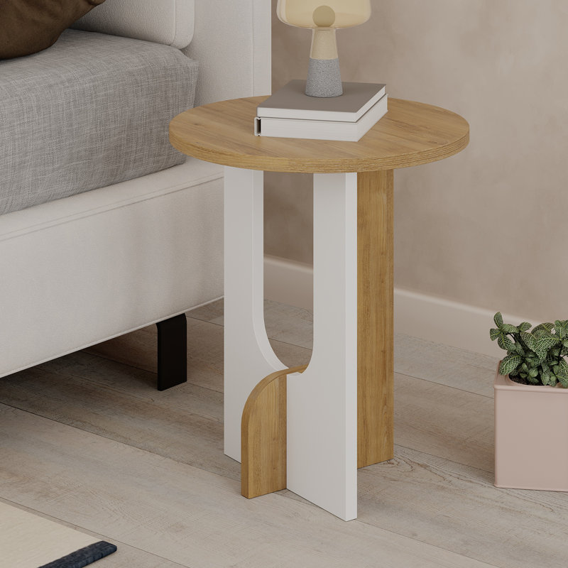 Table de bout Doubilet, Blanc, Chêne