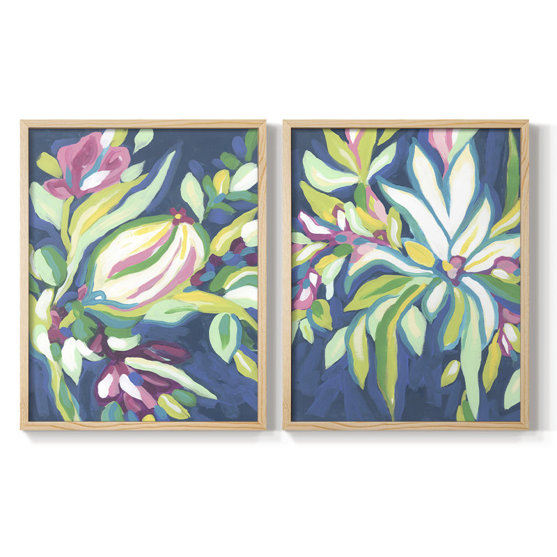 Blue Tropics III - reproduction encadrée de qualité supérieure - prête à être accrochée - aucun clou requis - aucun clou requis