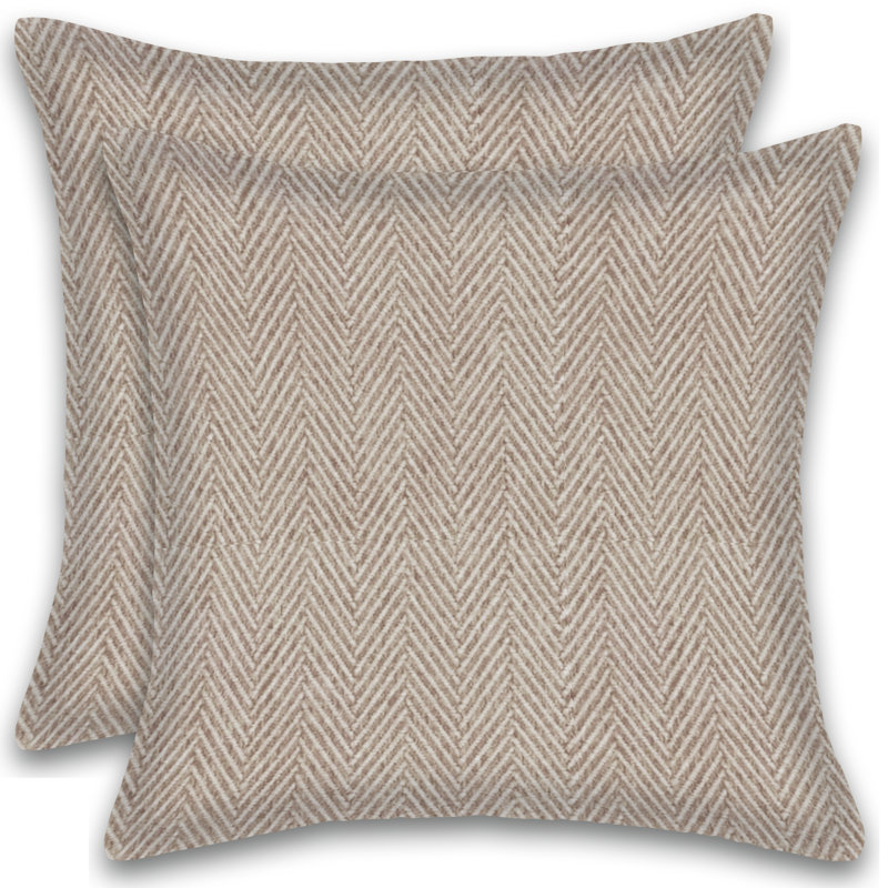 Herringbone Cotton Throw Pillow, null