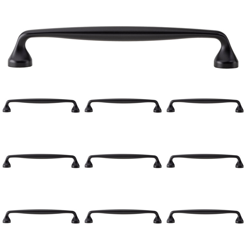 Mason 6-1/4" Center to Center Matte Black Bar Drawer Pull Multipack, Matte Black, 6.25"