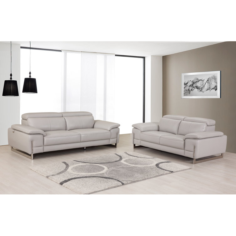 Orren Ellis 2 - Piece Leather Living Room Set & Reviews | Wayfair